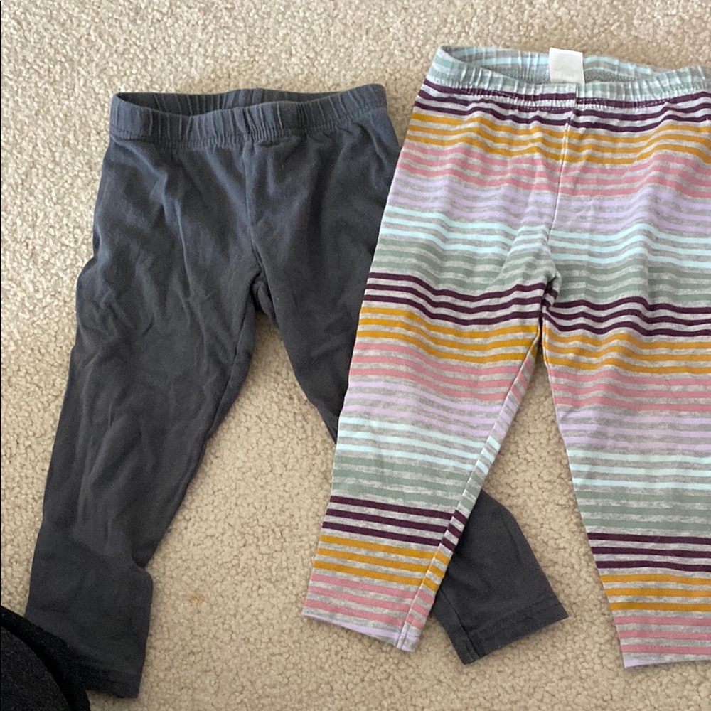 Colorful Striped and Solid Gray Kids Bottoms